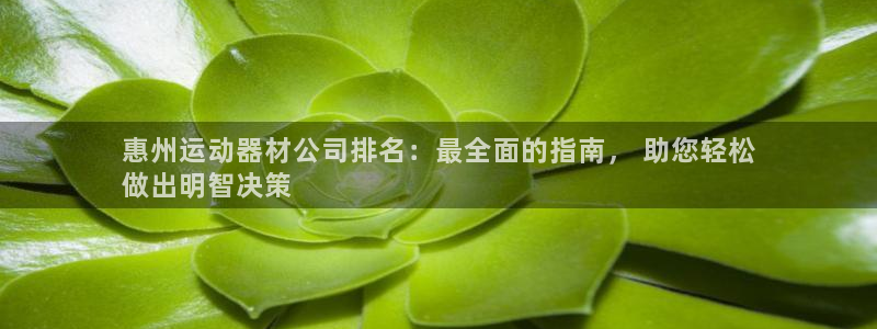 意昂3娱乐网站：惠州运动器材公司排名：最全面的指南，