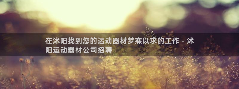 意昂3娱乐平台：在沭阳找到您的运动器材梦寐以求的工作